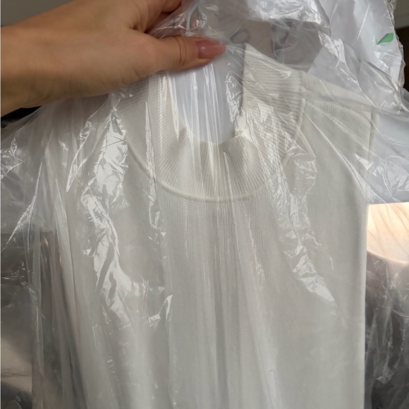 SELF-PORTRAIT White Racer Back Viscose Knit Maxi Dress (XS) - Picture 11 of 12